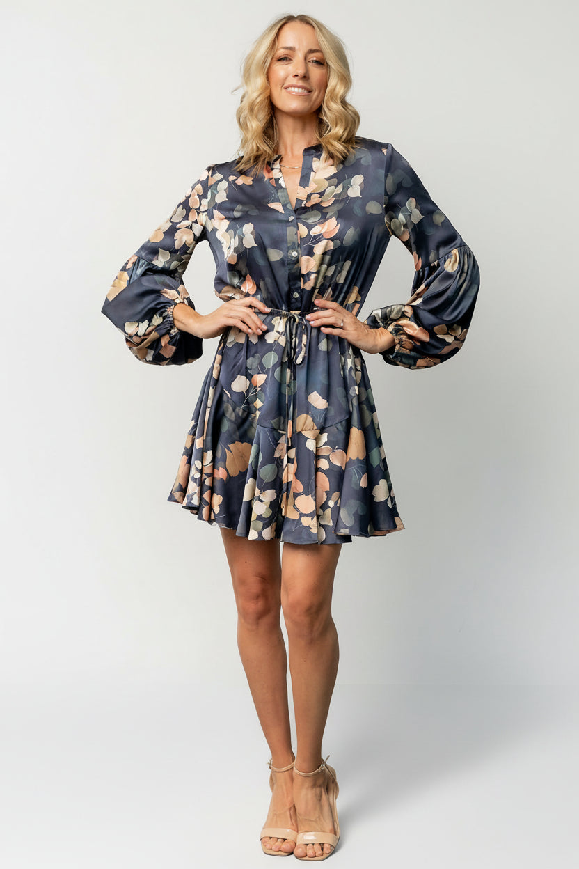 Venice Short Dress | Navy + Multi Floral