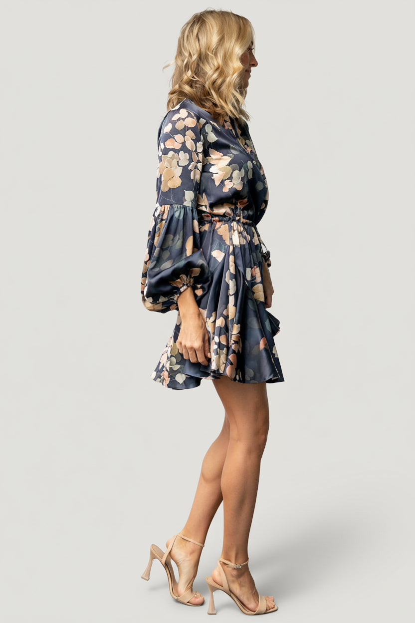 Venice Short Dress | Navy + Multi Floral