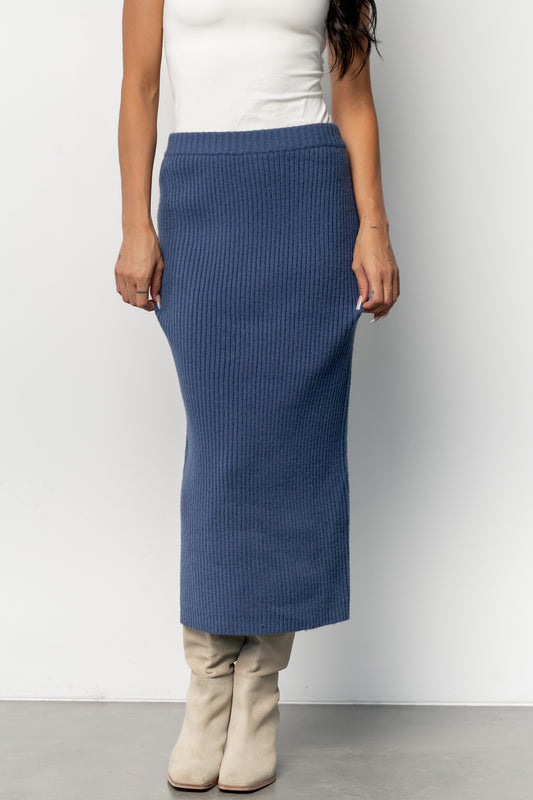 Blair Rib Knit Skirt | Blue