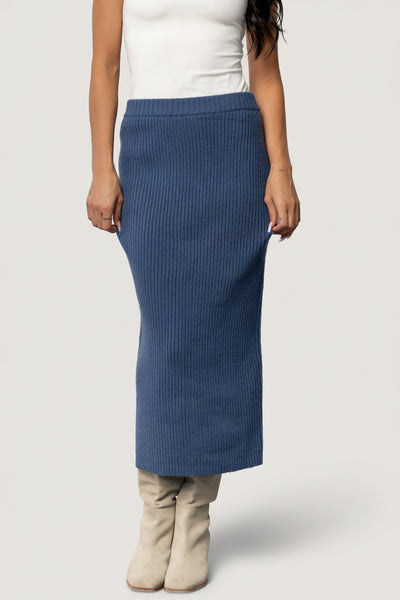 Blair Rib Knit Skirt | Blue