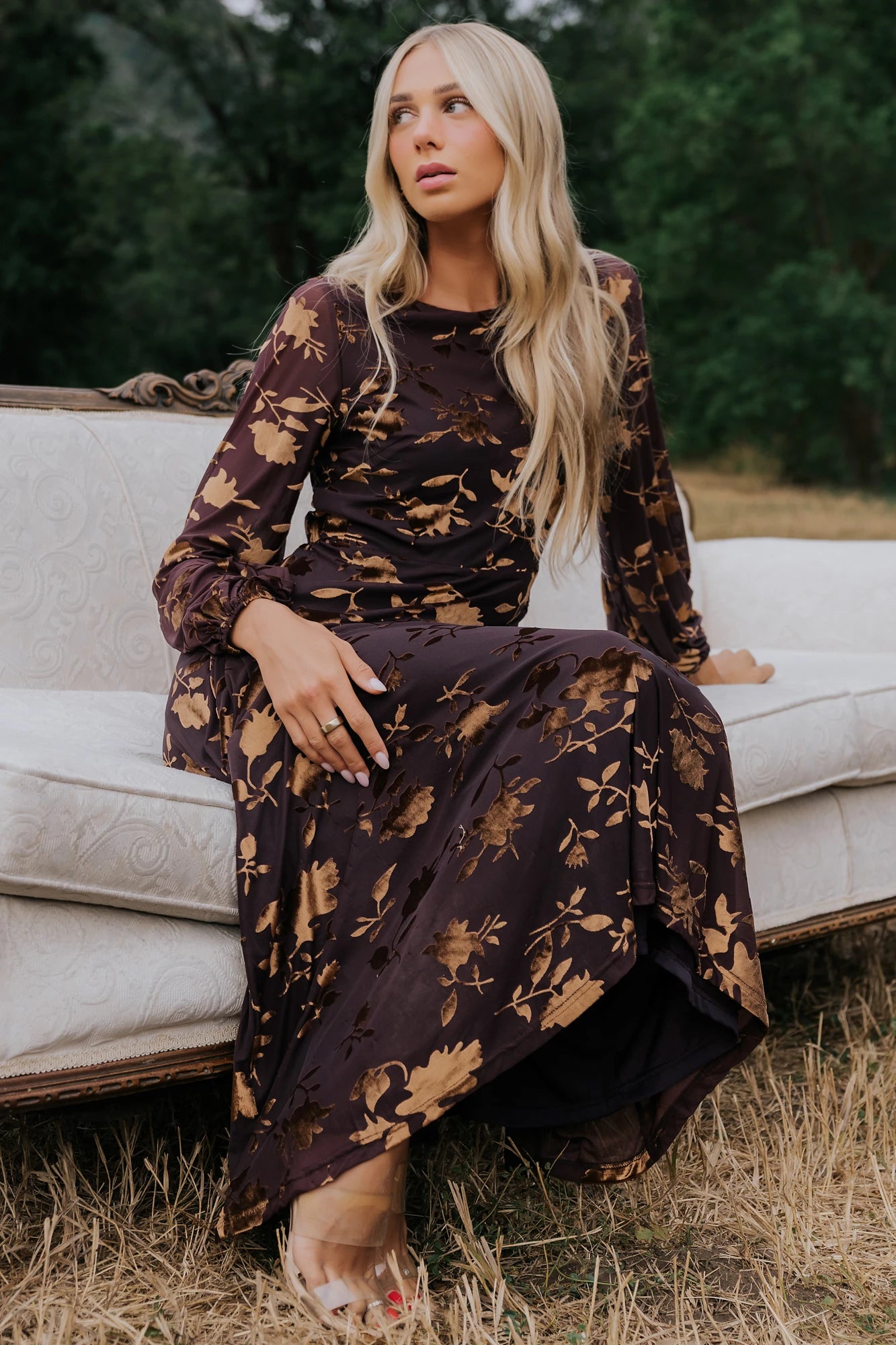 Thora Velvet Dress | Deep Plum + Bronze