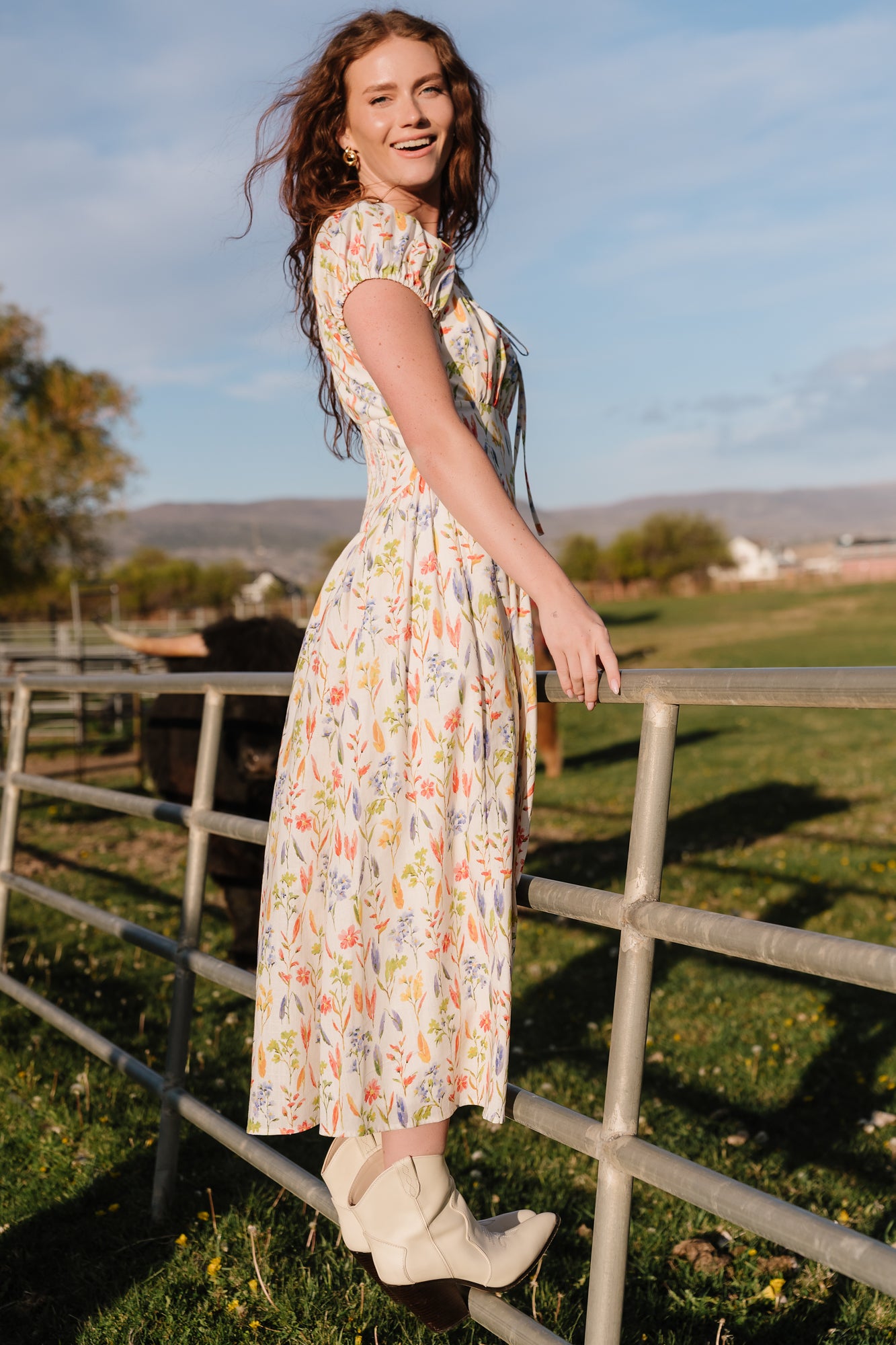 Kendall Midi Dress | Cream Multi Floral