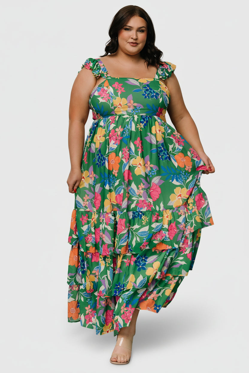 Baltic Born Womens Monte Tiered Maxi Dress | Green Multi | Size: Xs Baltic Born Womens Monte Tiered Maxi Dress | Green Multi | Size: Xs