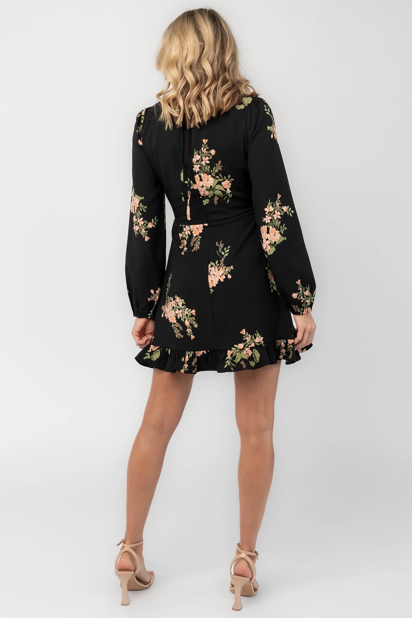 Tylene Short Dress | Black Floral