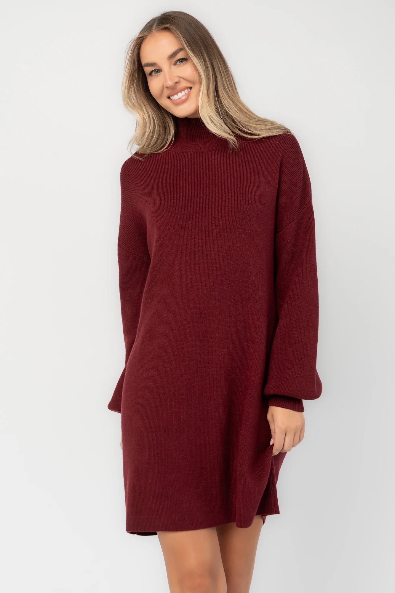 Harlow Sweater Dress | Burgundy