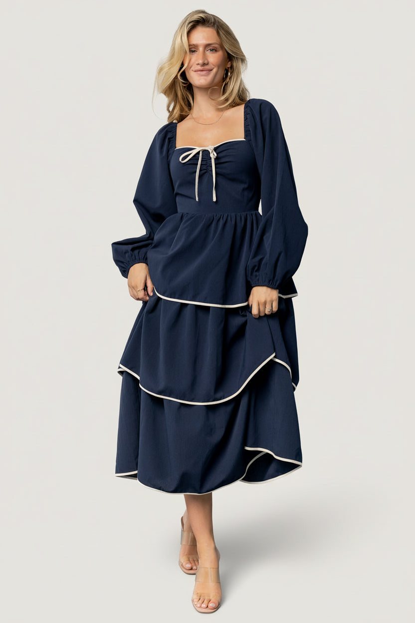 Barcelona Tiered Dress | Navy Barcelona Tiered Dress | Navy