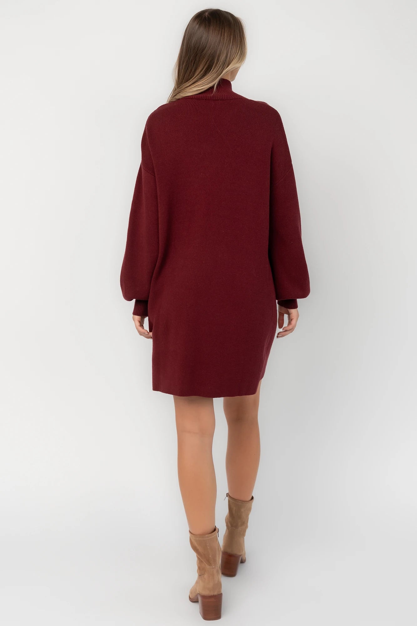Harlow Sweater Dress | Burgundy