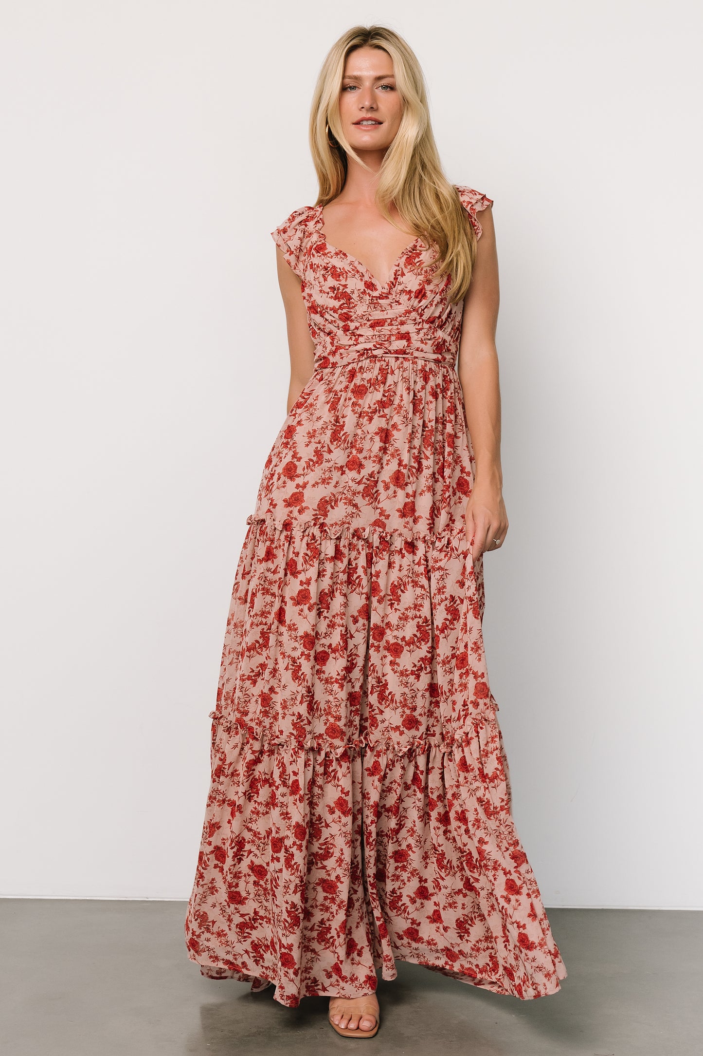 Martina Maxi Dress | Blush + Red