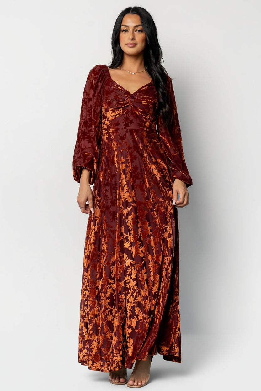 Aurora Velvet Floral Maxi Dress