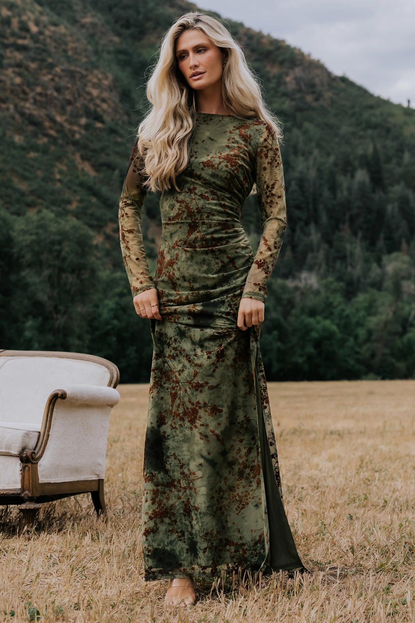 Celine Maxi Dress | Green + Rust