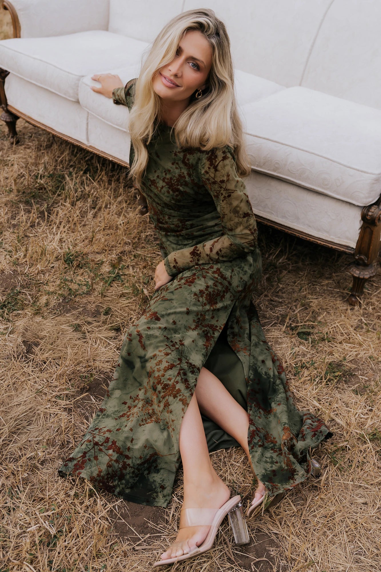 Celine Maxi Dress | Green + Rust