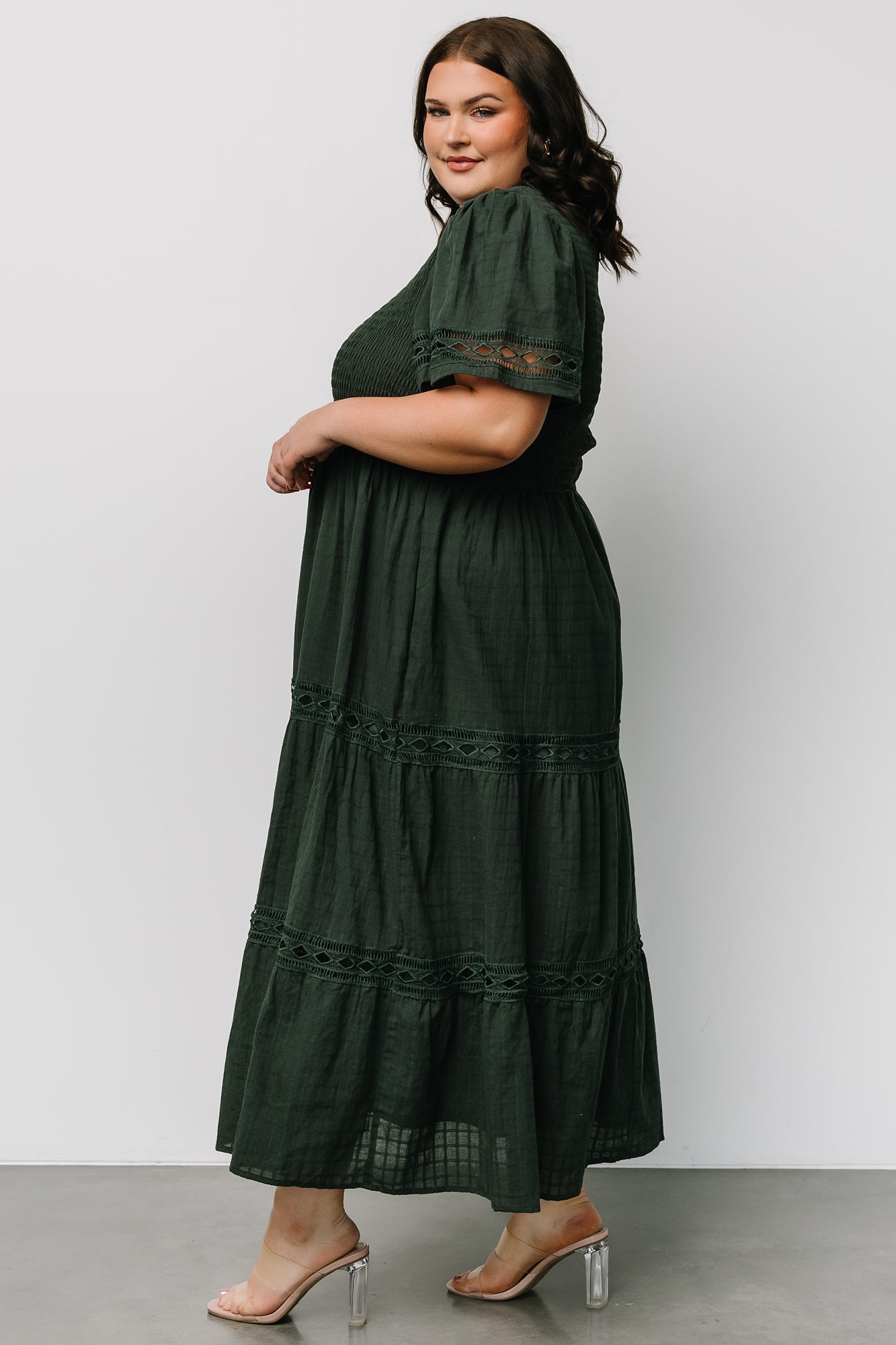 Loveland Geo Lace Maxi Dress | Dark Green