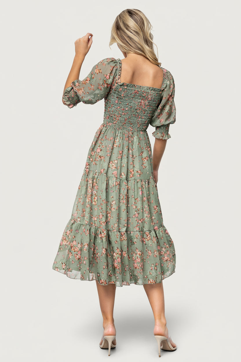 Fabian Jacquard Midi Dress