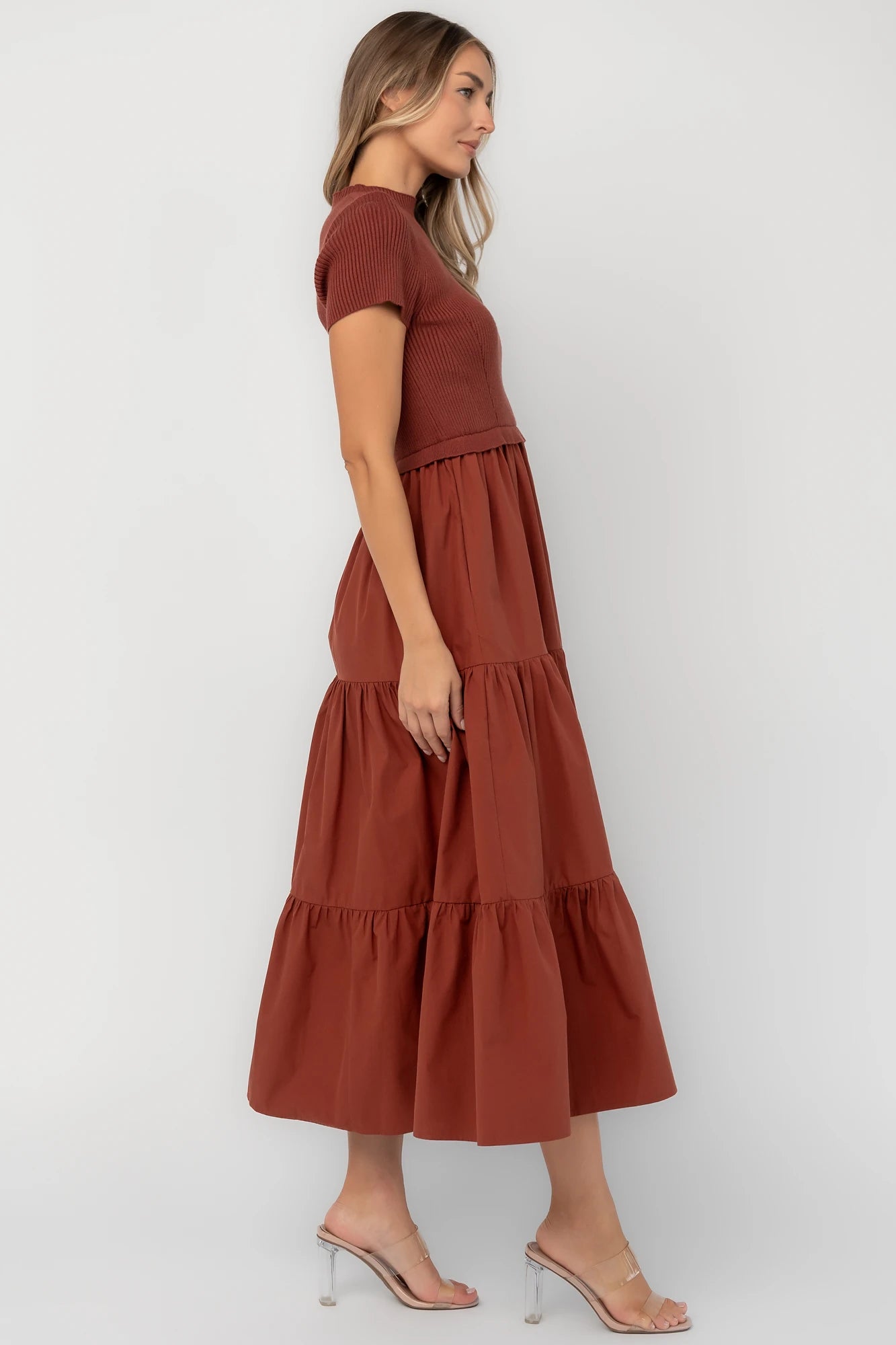 Devotion Tiered Dress | Rust