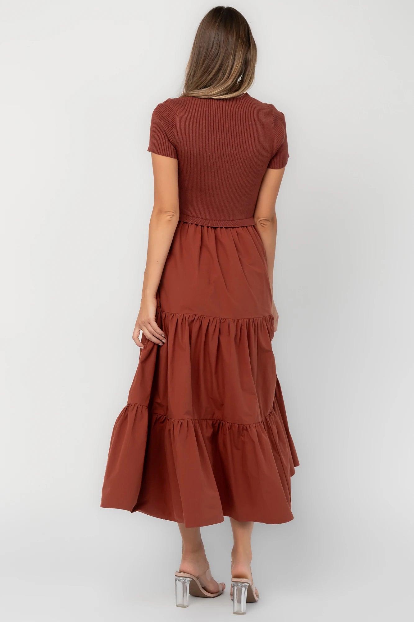 Devotion Tiered Dress | Rust