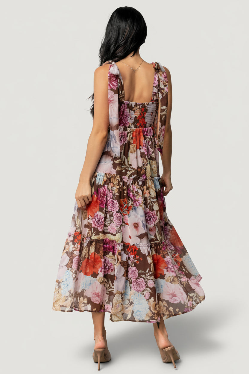 Anita Maxi Dress Brown Multi Floral | Baltic Born XS Anita Maxi Dress Brown Multi Floral | Baltic Born XS