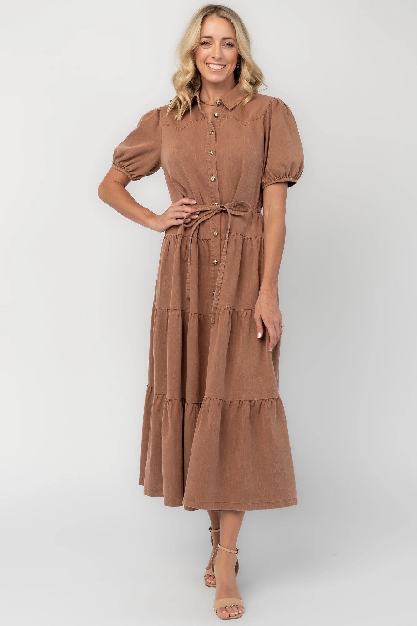 Berlin Button Up Dress | Dusty Mocha