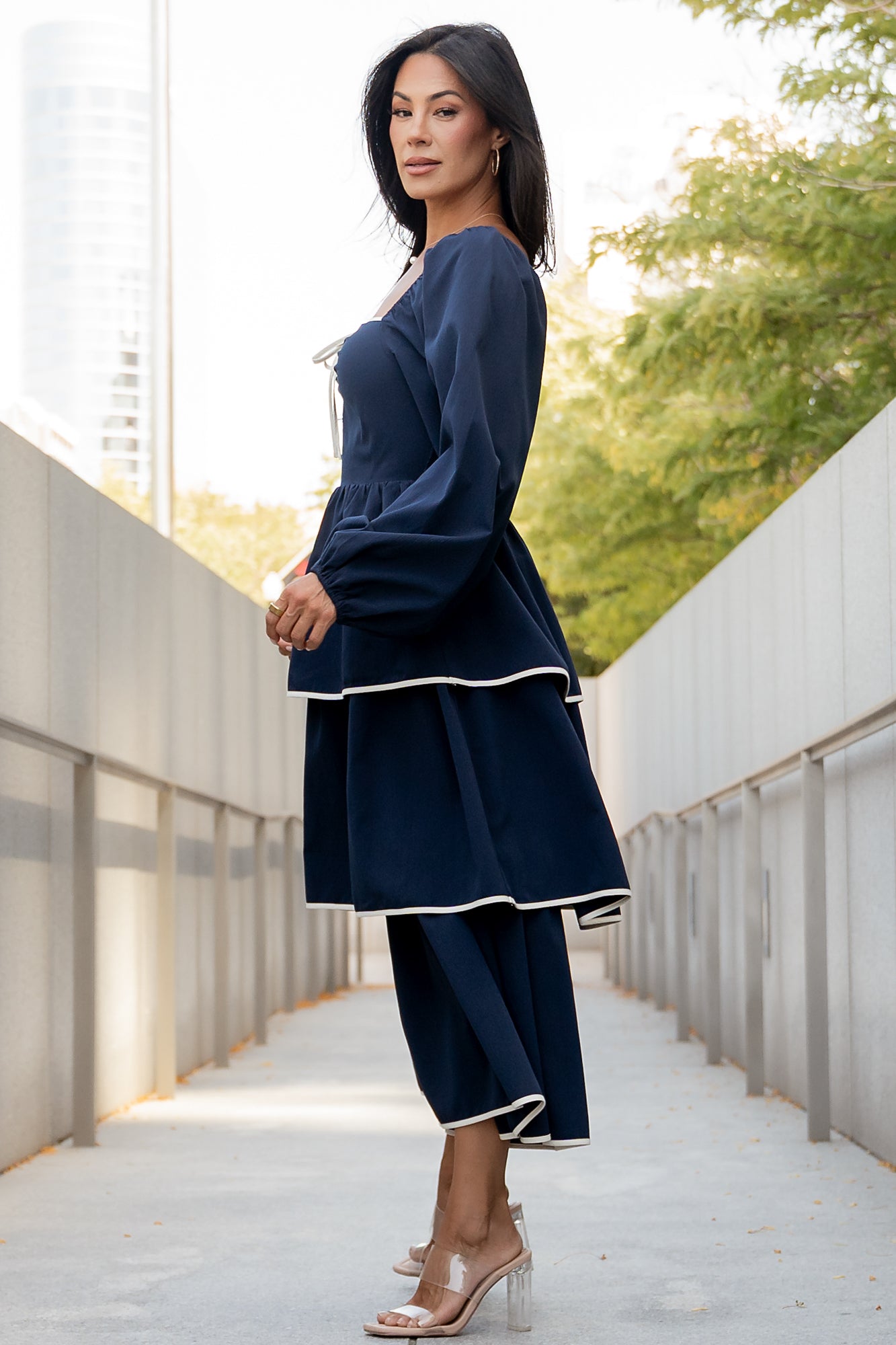 Baltic Born Womens Barcelona Tiered Dress | Navy Baltic Born Womens Barcelona Tiered Dress | Navy
