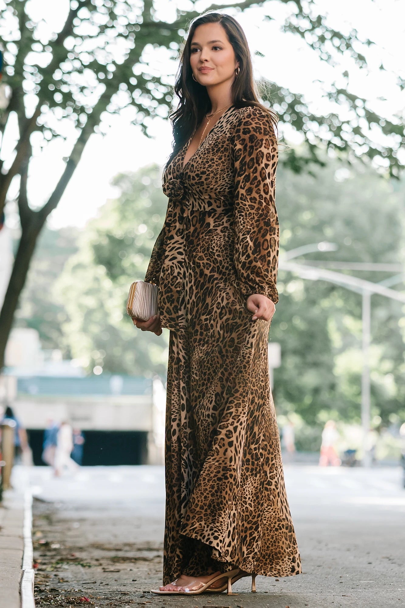 Tribeca Front Tie Maxi Dress | Animal Print