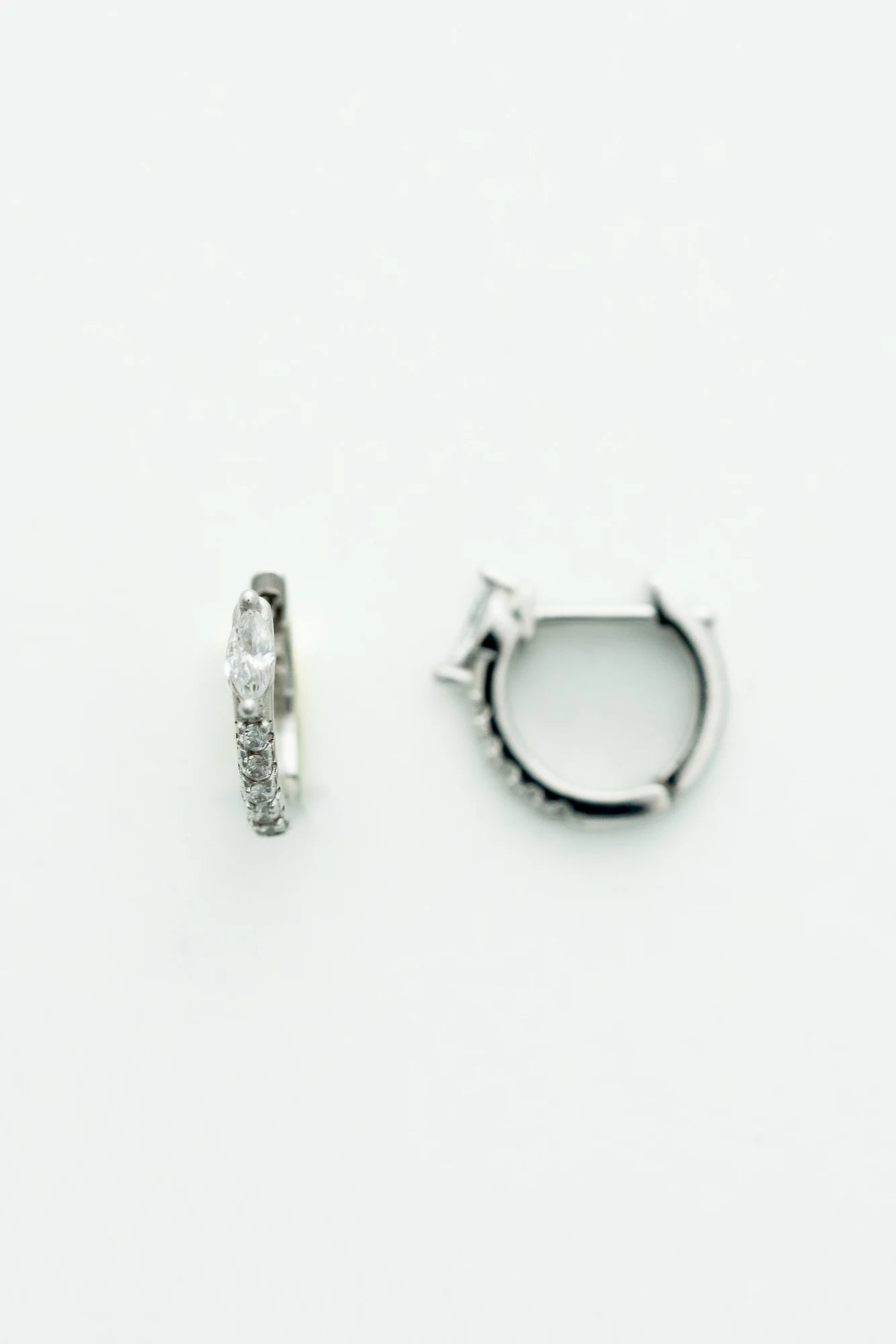 Halo Huggie Hoop Earrings | Silver