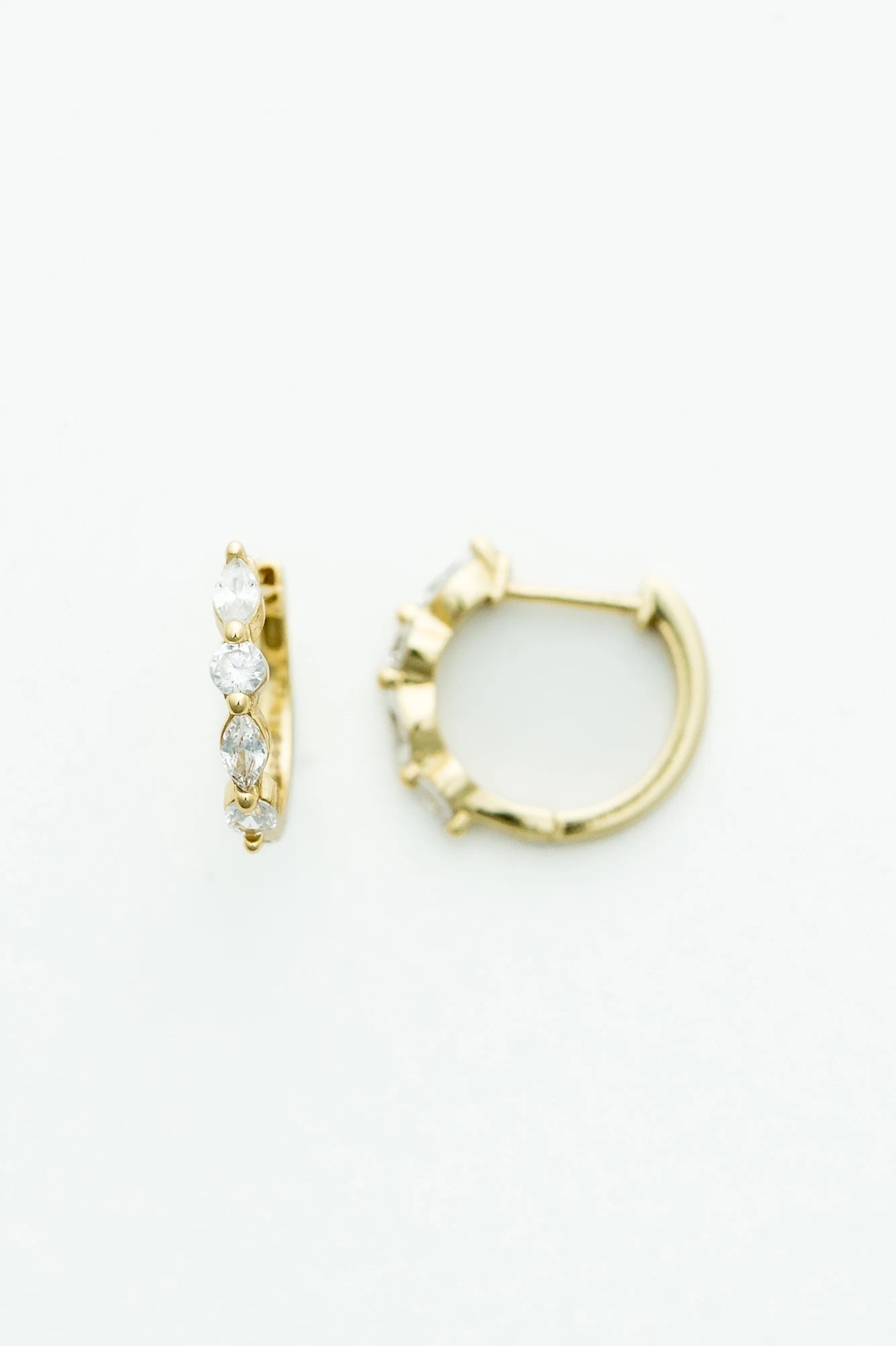 Aria Crystal Hoop Earrings | Gold