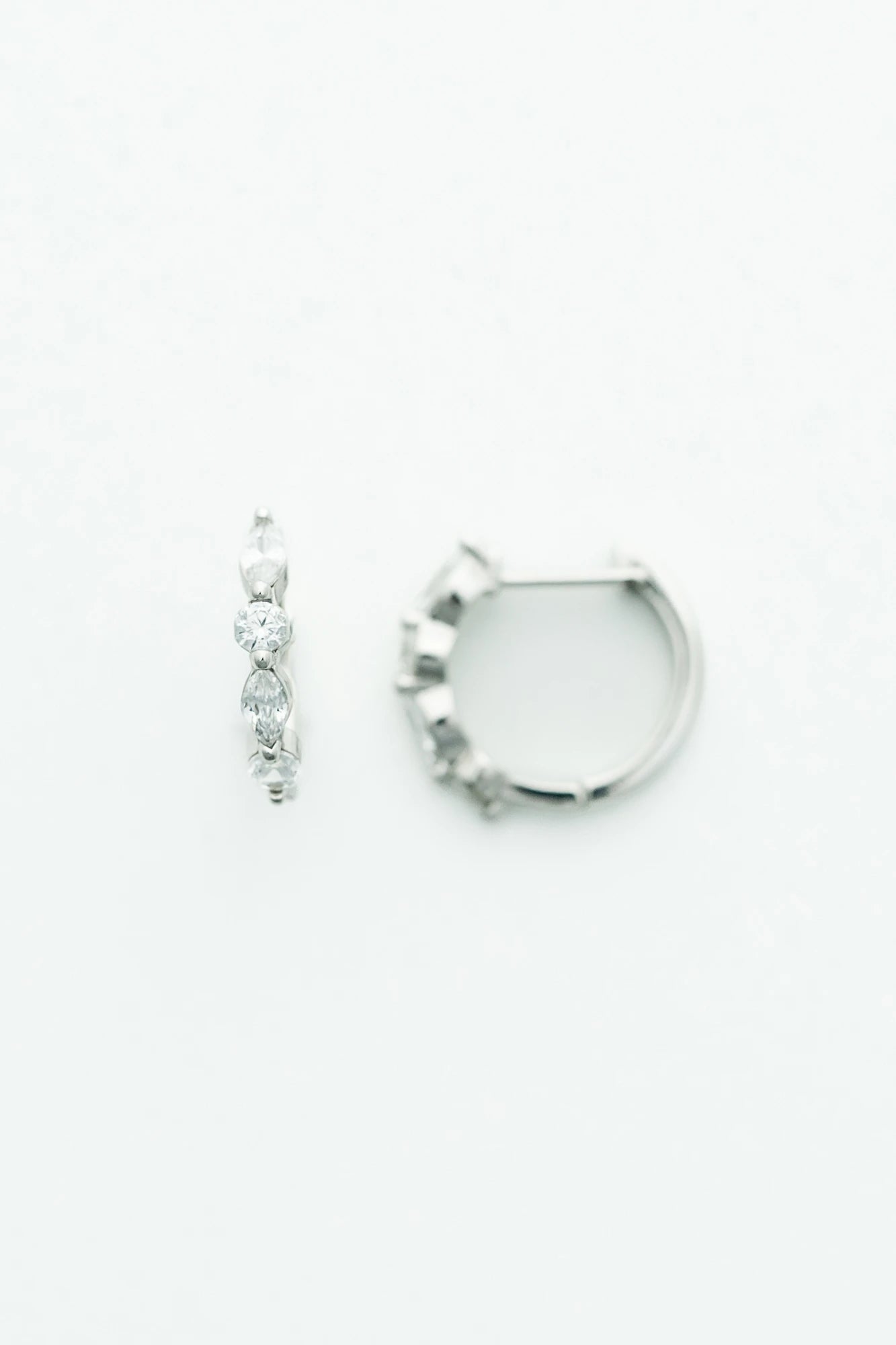 Aria Crystal Hoop Earrings | Silver