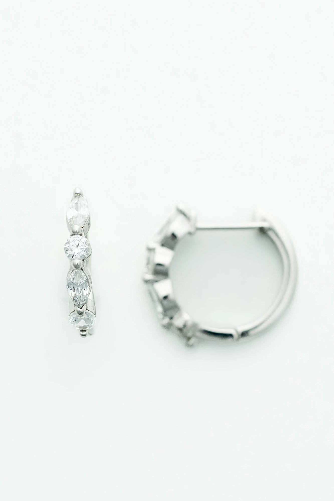 Aria Crystal Hoop Earrings | Silver