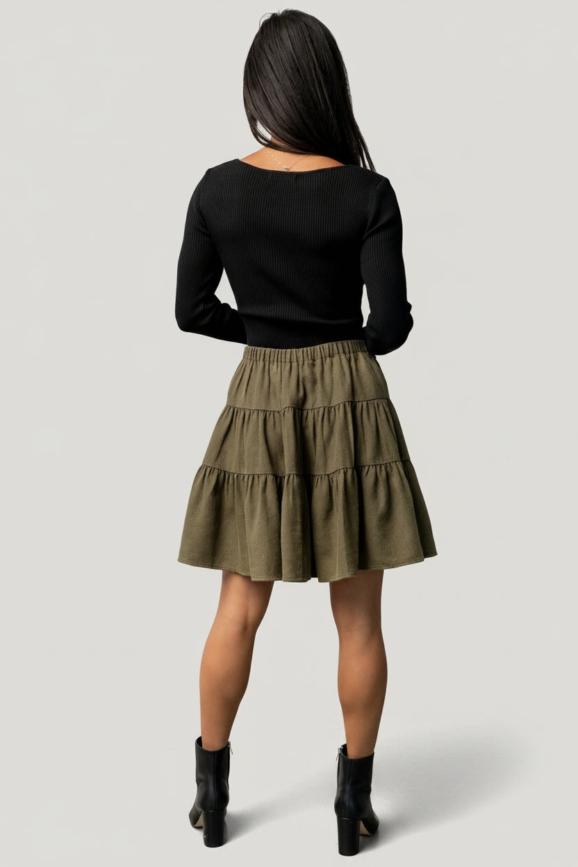 Ebba Short Skirt | Olive