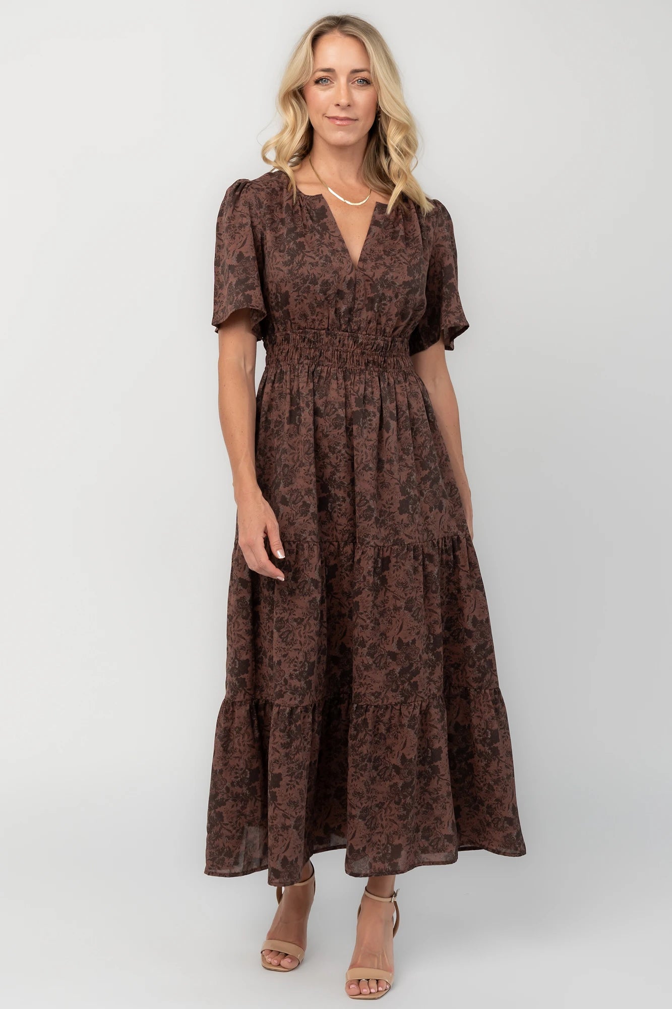 Honora Maxi Dress | Espresso Floral