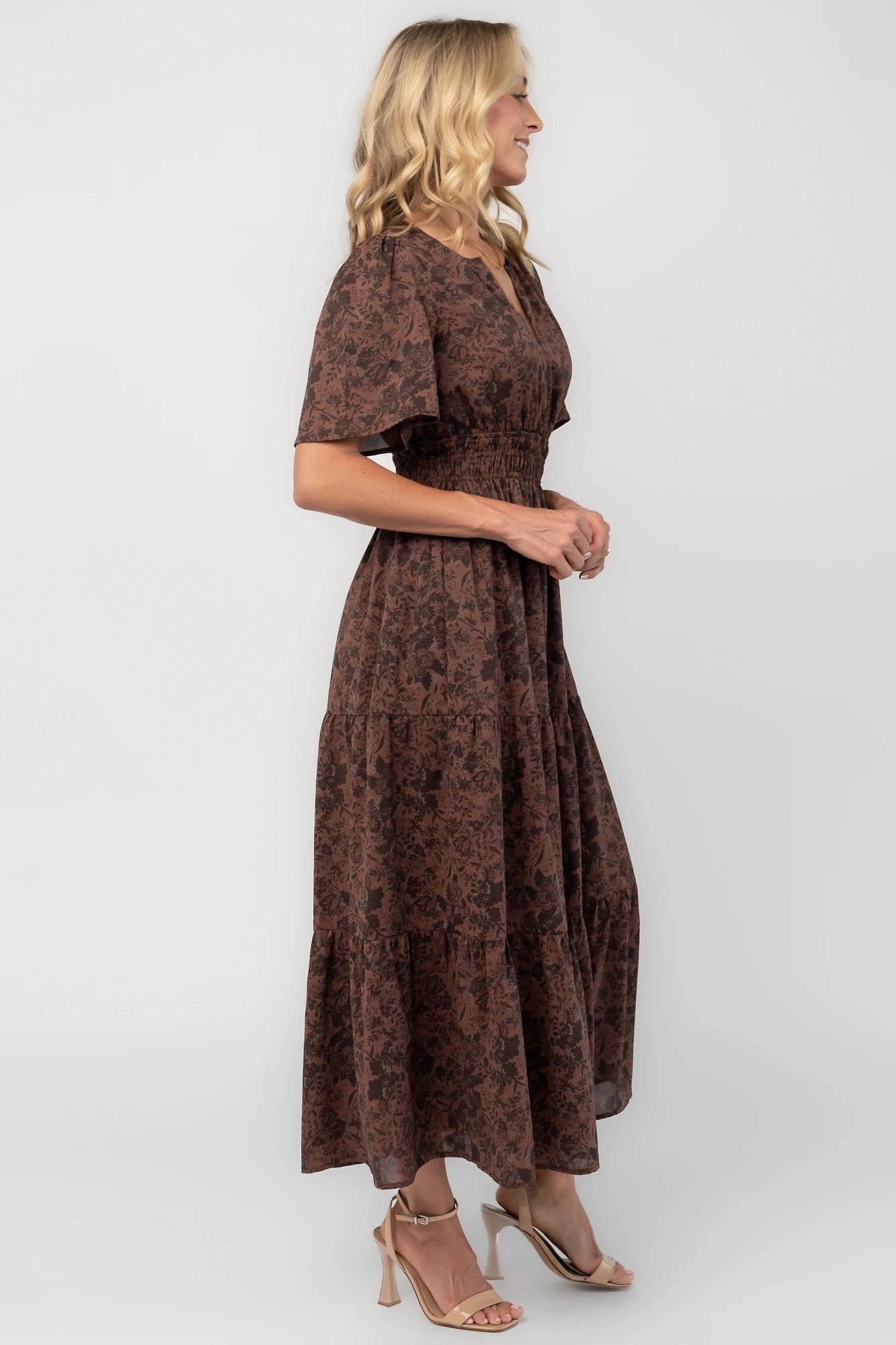 Honora Maxi Dress | Espresso Floral