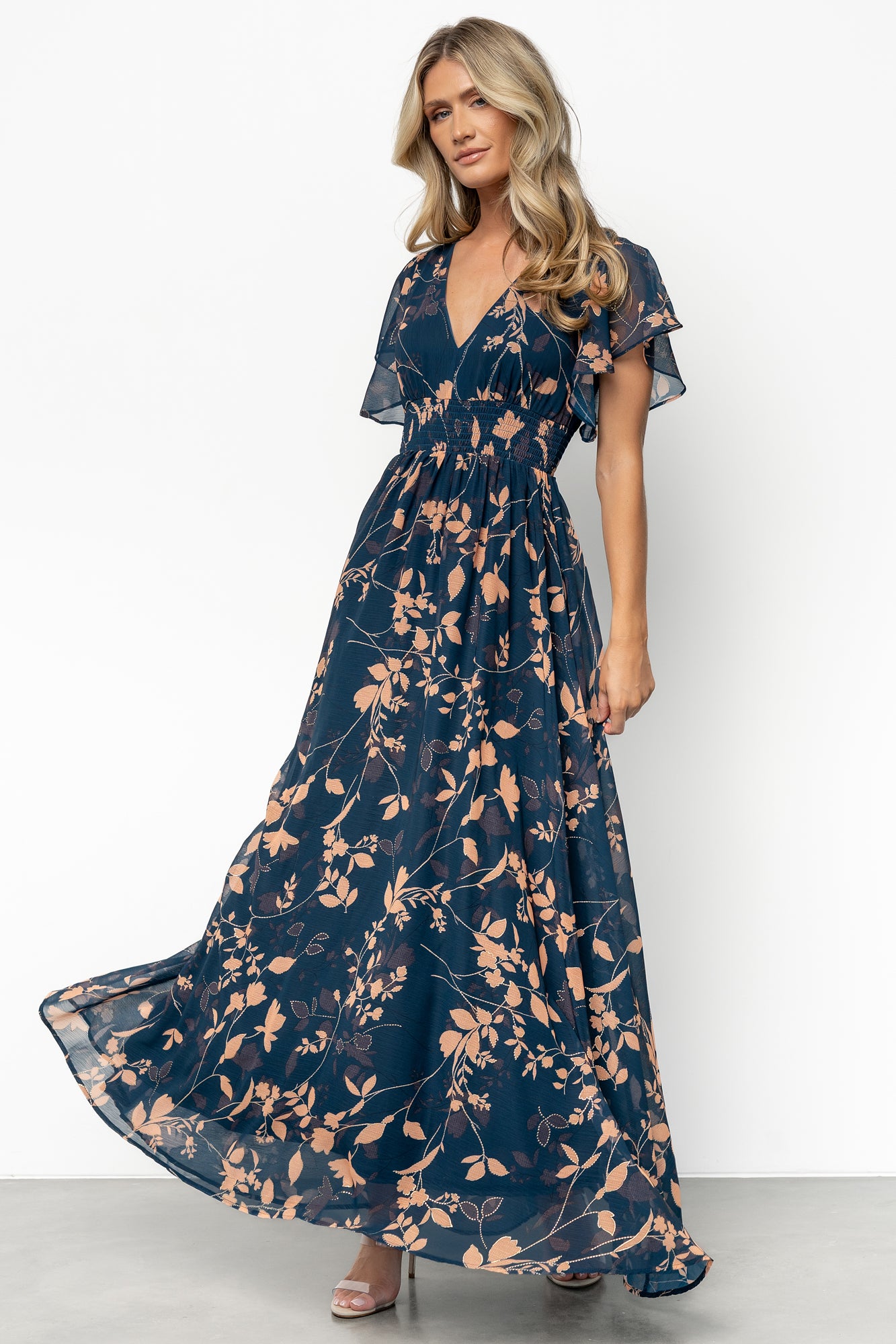 Lynlee Metallic Maxi Dress in Topaz Metallic