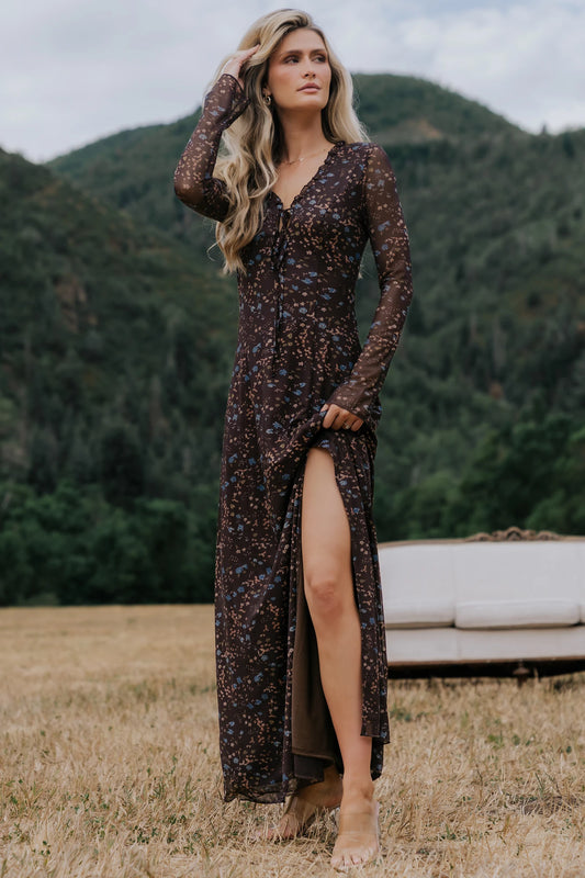 Sienna Maxi Dress | Brown Multi Floral