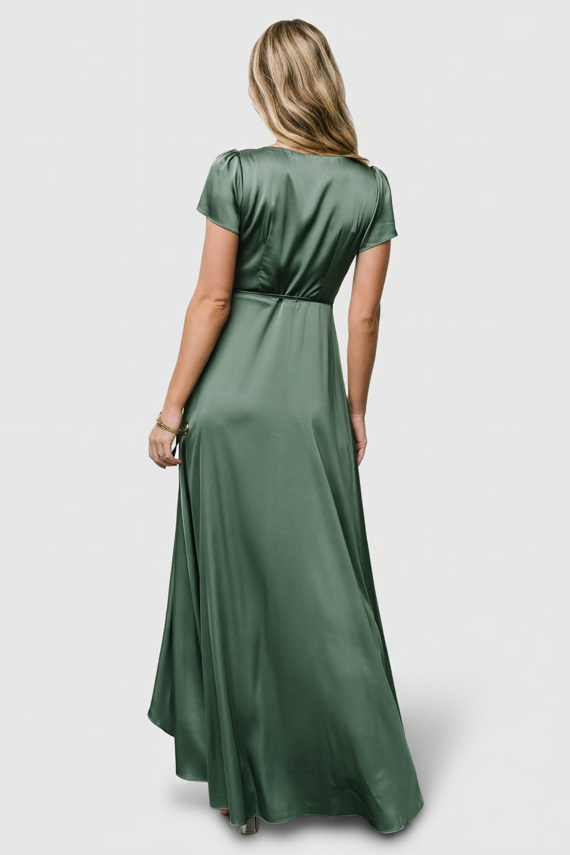 Krystal Satin Wrap Gown - Winter Green Maxi | Baltic Born 3XL Krystal Satin Wrap Gown - Winter Green Maxi | Baltic Born 3XL