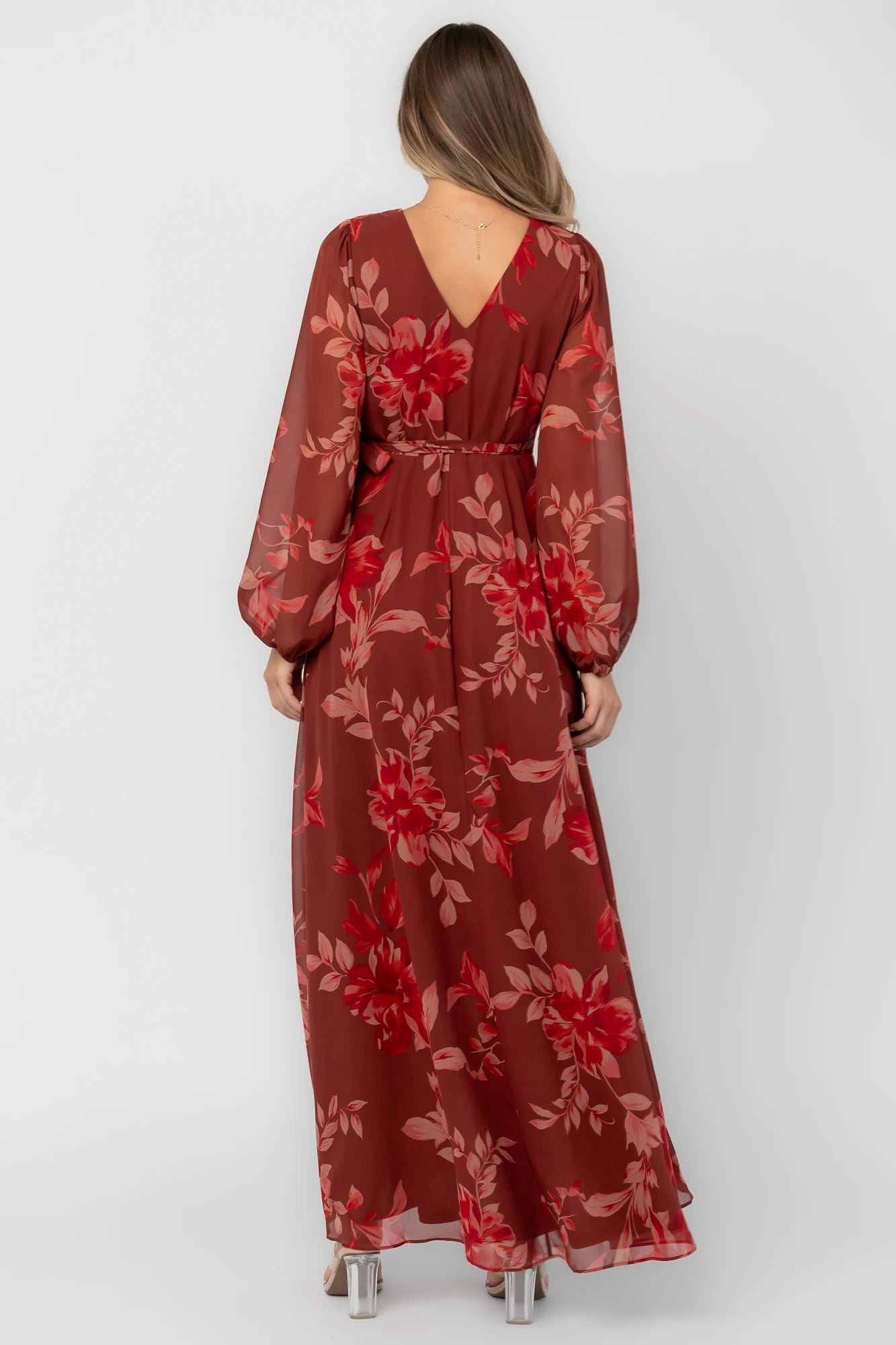Felicity Wrap Maxi Dress | Rust Multi