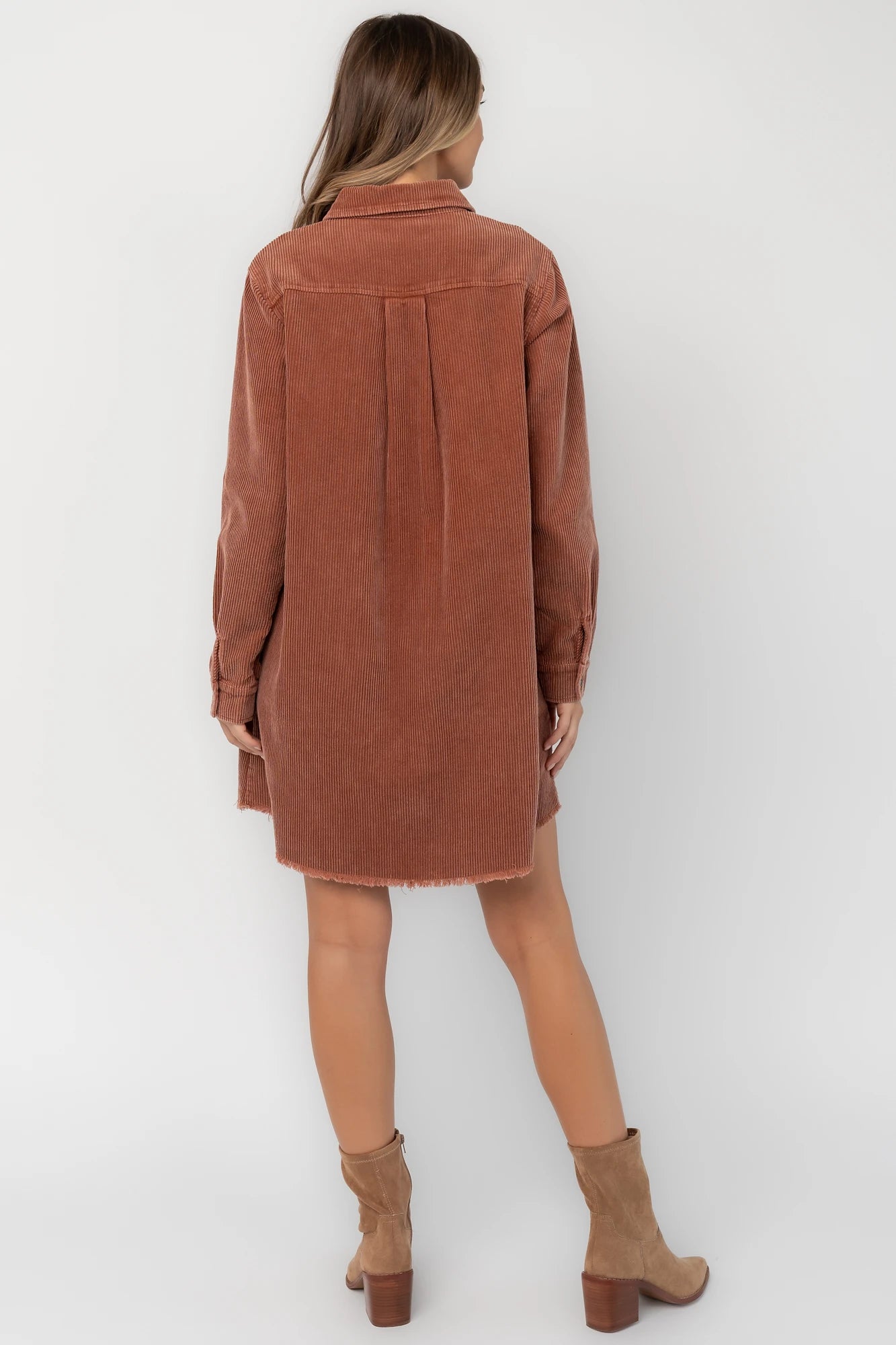 Jordan Button Up Short Dress | Dusty Clay