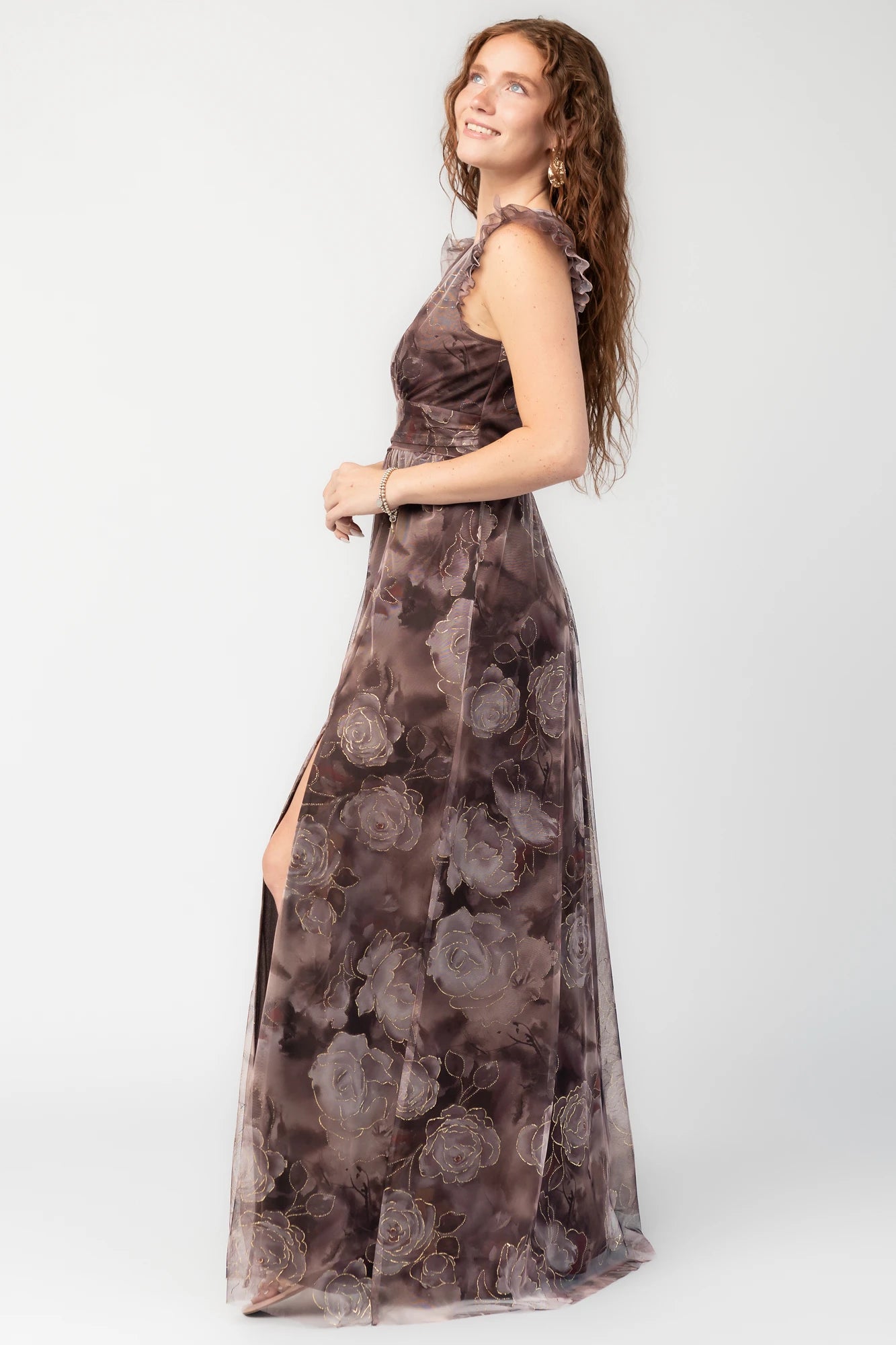 Adelyn Maxi Dress | Deep Clove Metallic