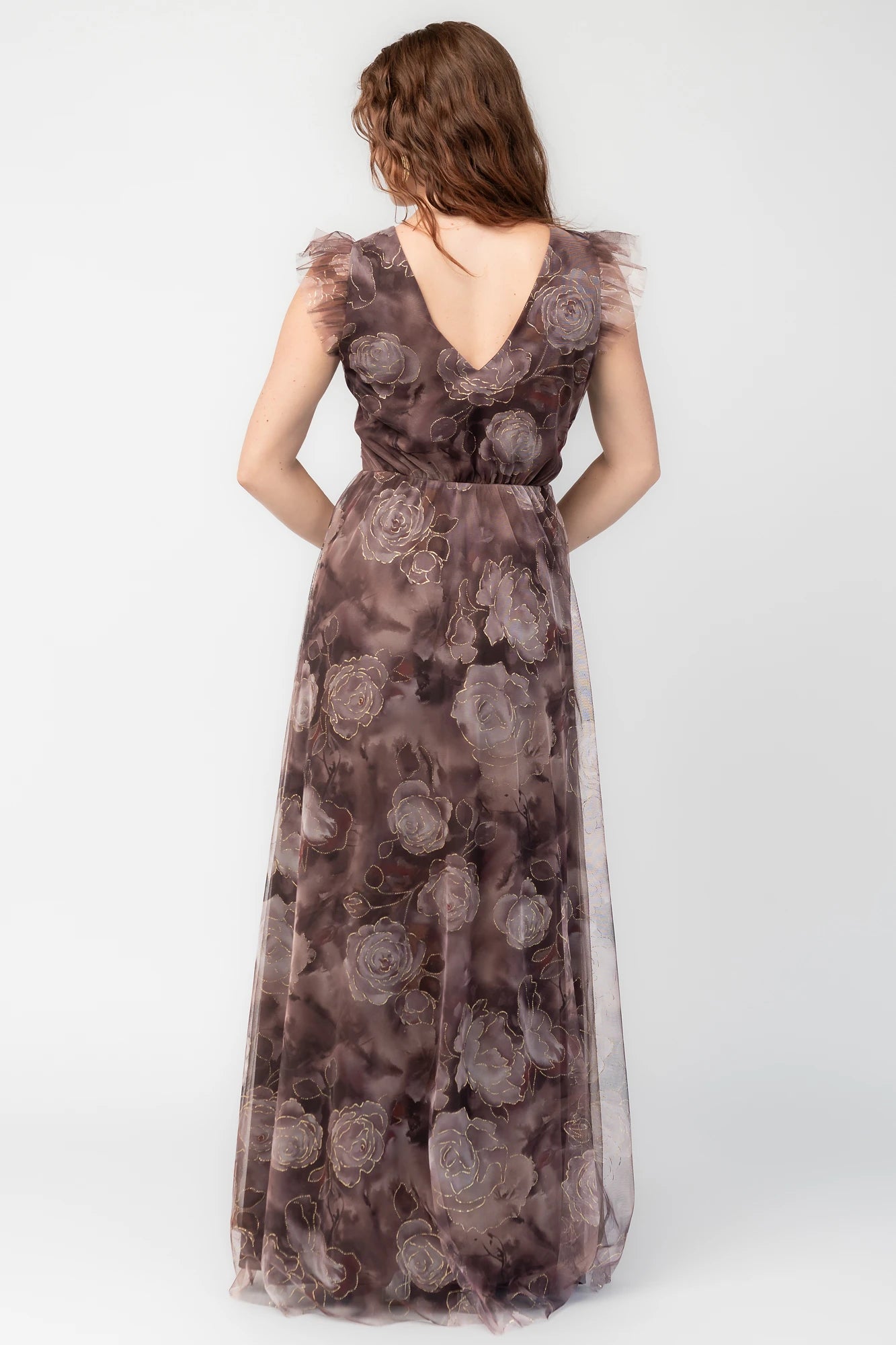 Adelyn Maxi Dress | Deep Clove Metallic