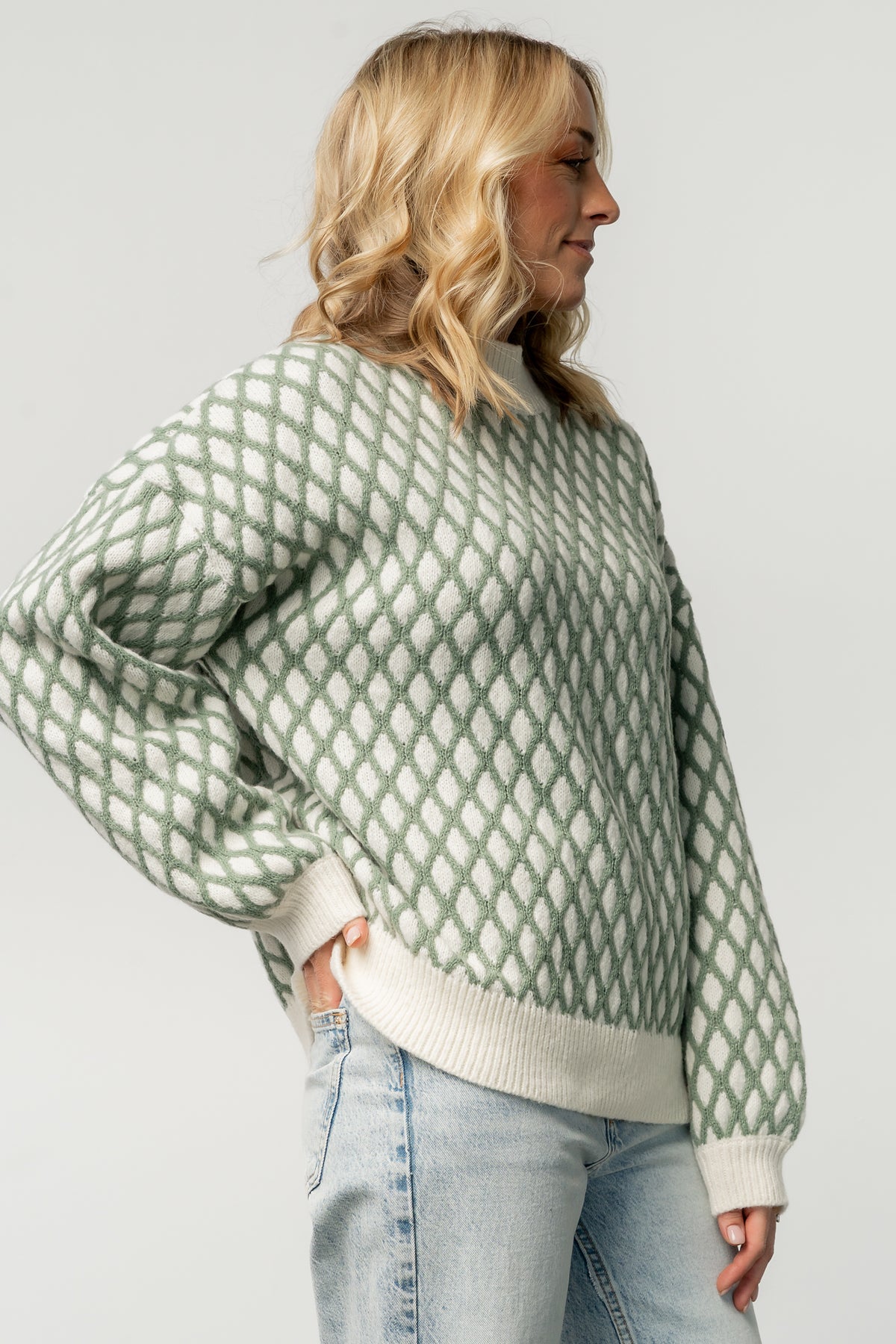 Hendrix Diamond Knit Sweater | Green – Baltic Born