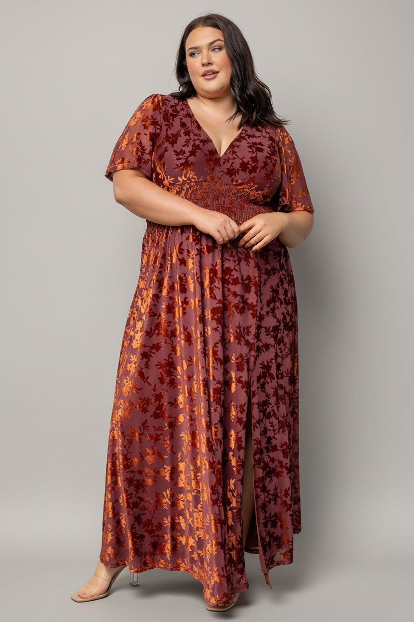 rust brown maxi dress Glimmer Maxi Dress