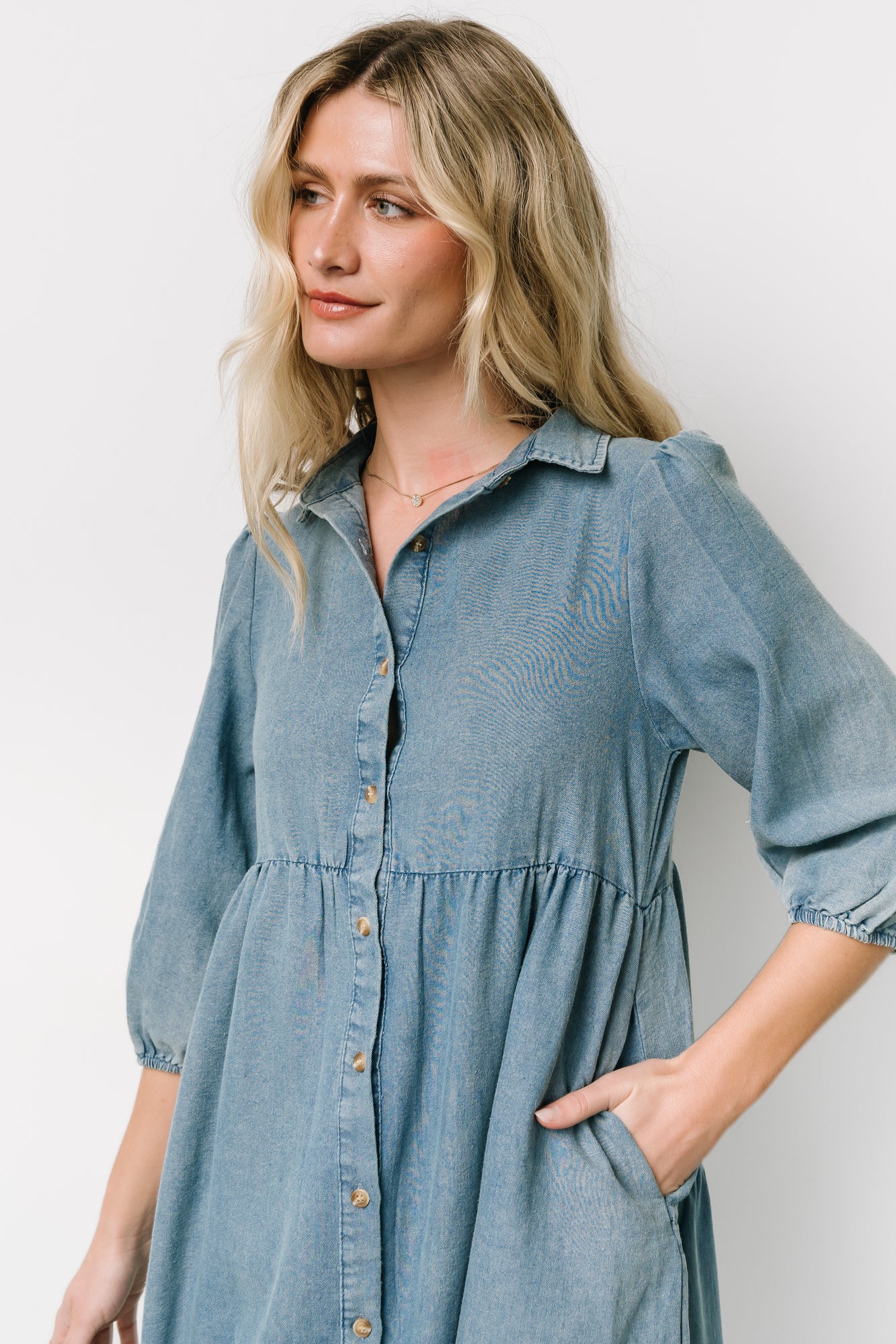 Sari Chambray Babydoll Cotton Tunic | Baltic Born 1XL Sari Chambray Babydoll Cotton Tunic | Baltic Born 1XL