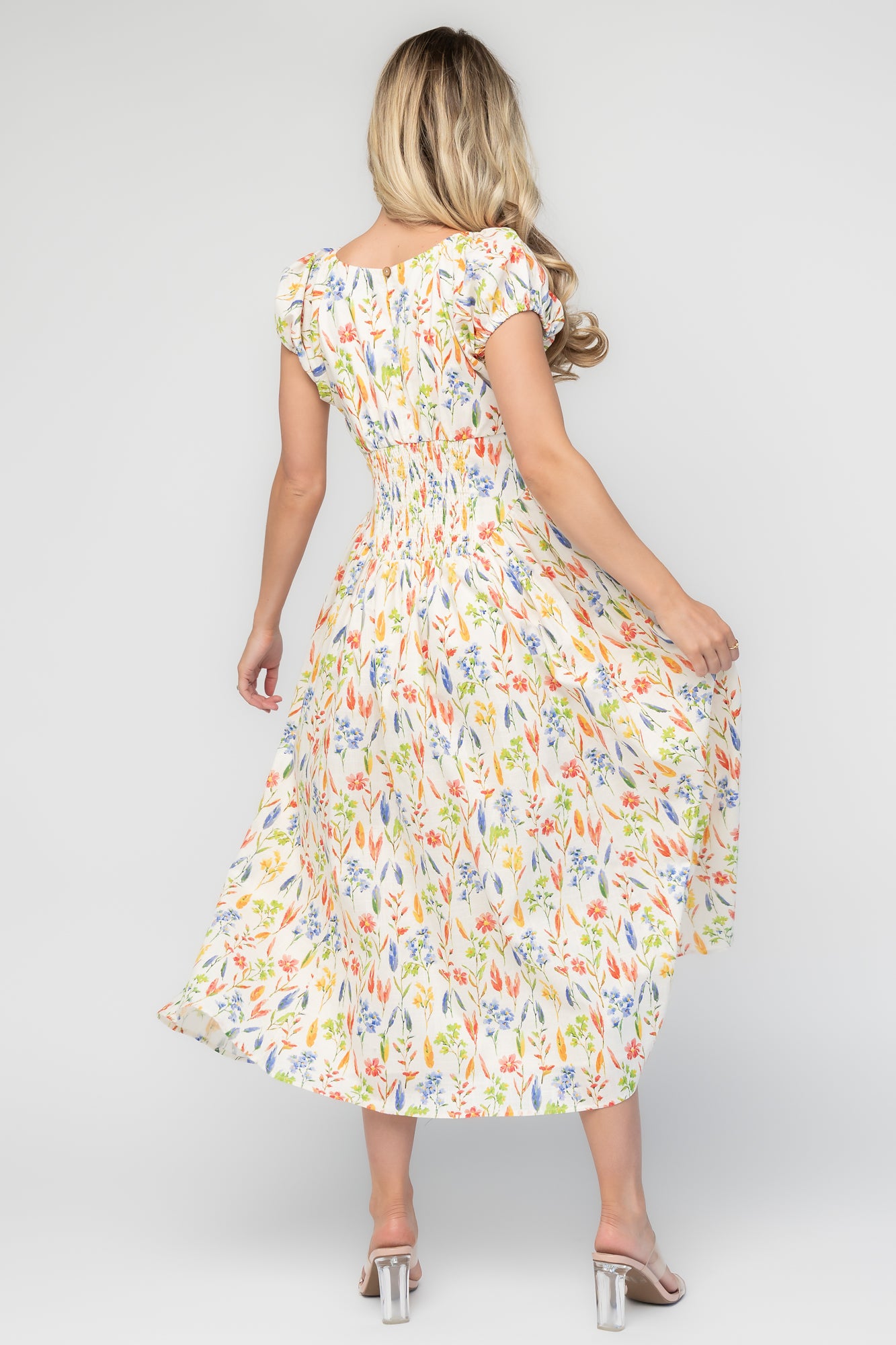 Kendall Midi Dress | Cream Multi Floral