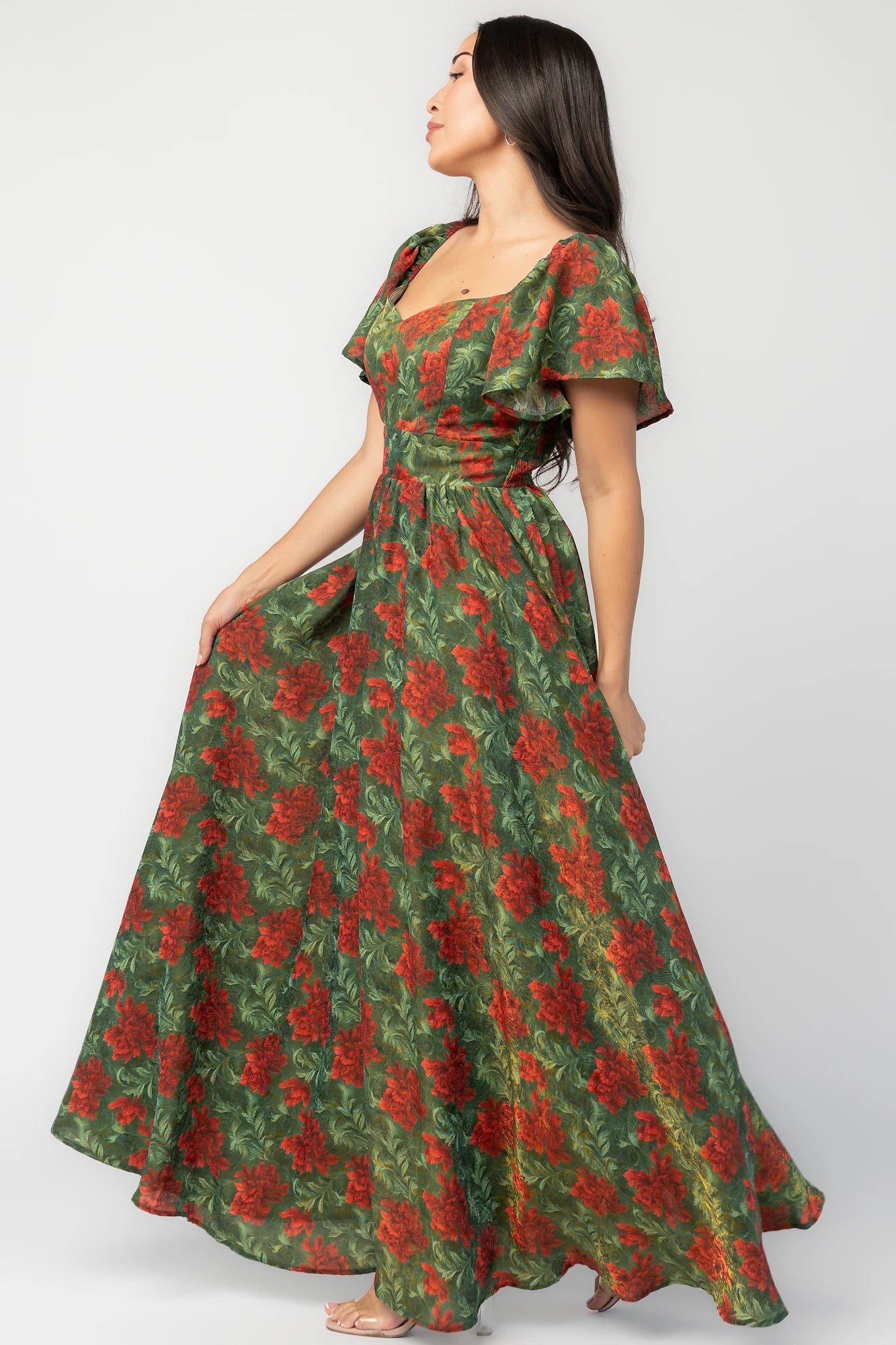 Astor Maxi Dress | Green + Red