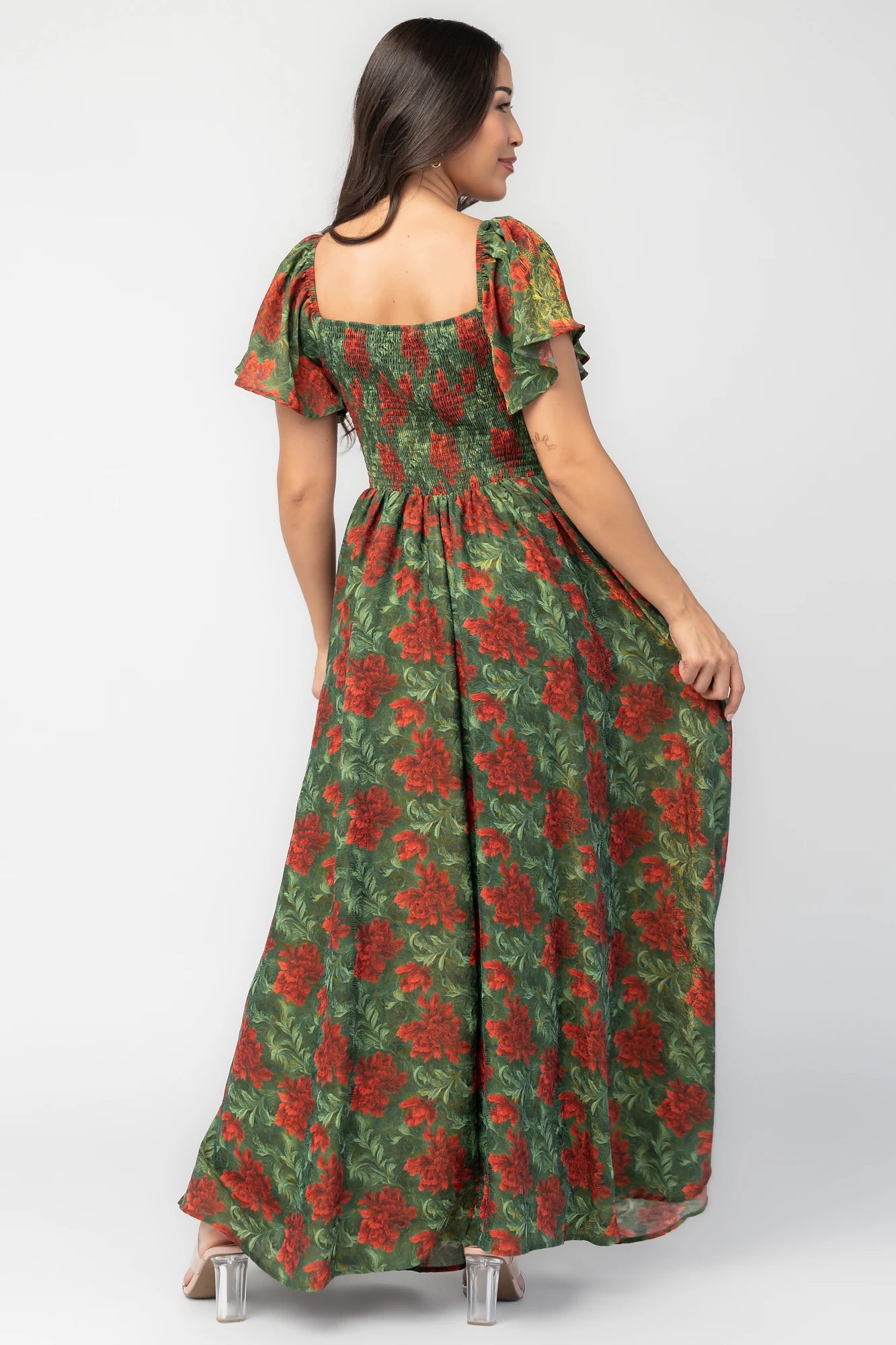 Astor Maxi Dress | Green + Red