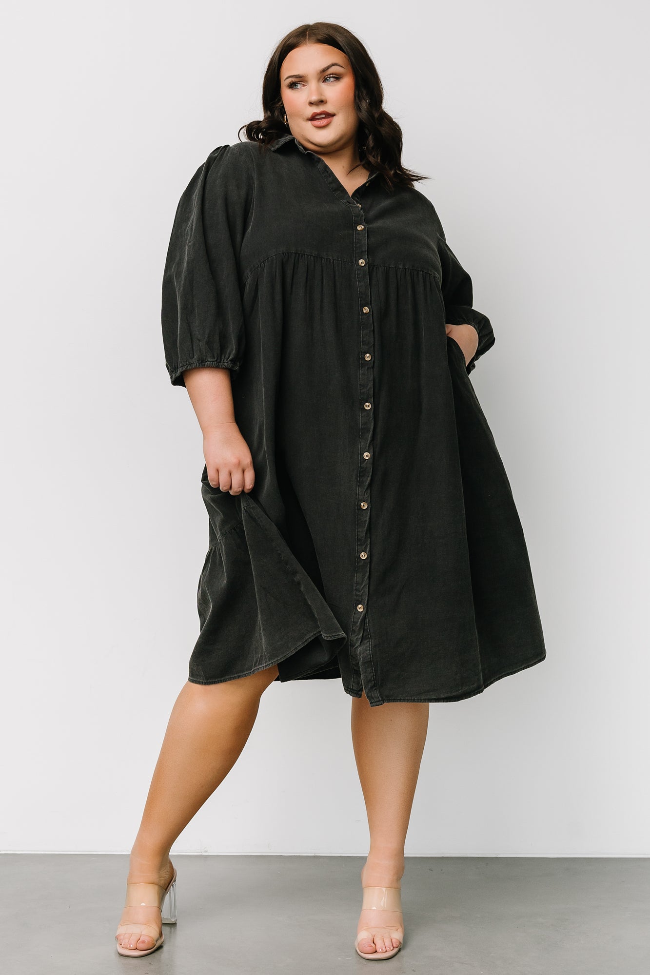 Baltic Born Womens Sari Babydoll Dress | Washed Black | Size: 1XL Baltic Born Womens Sari Babydoll Dress | Washed Black | Size: 1XL