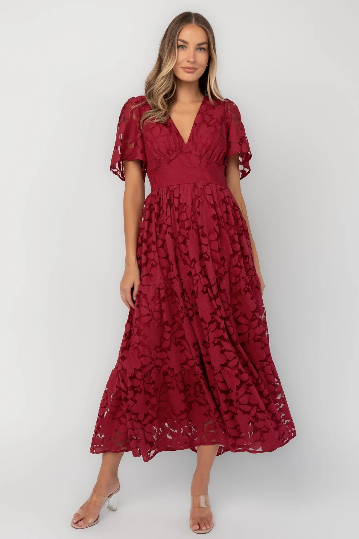 Samara Midi Dress | Cranberry