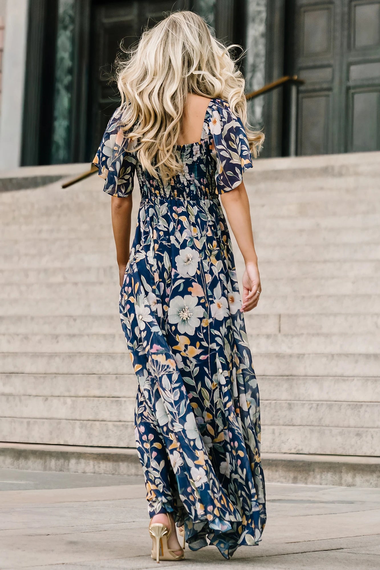 Positano Maxi Dress | Navy Multi