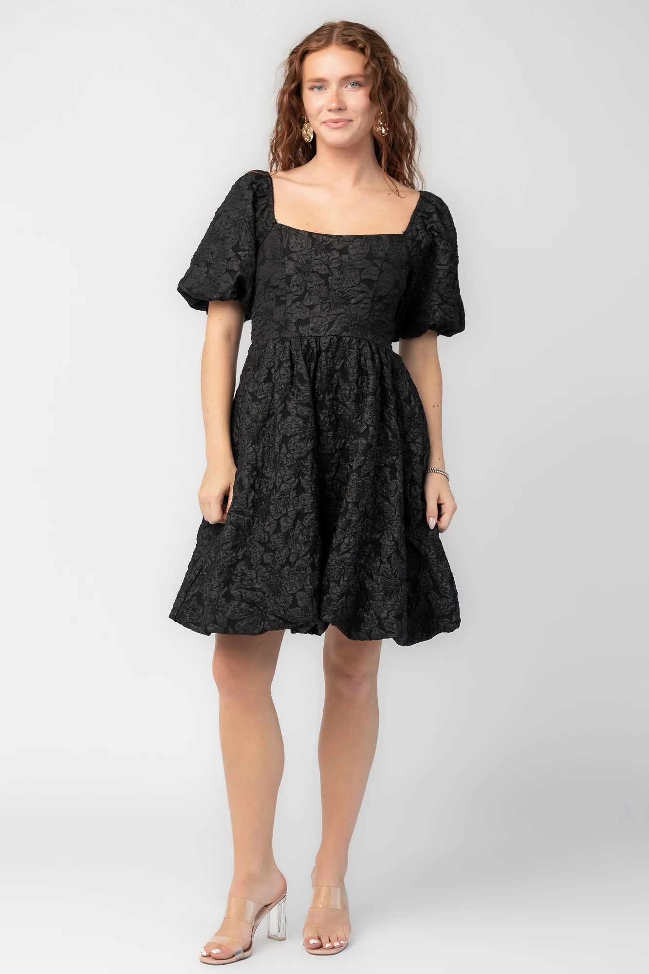 Enchanted Jacquard Dress | Black