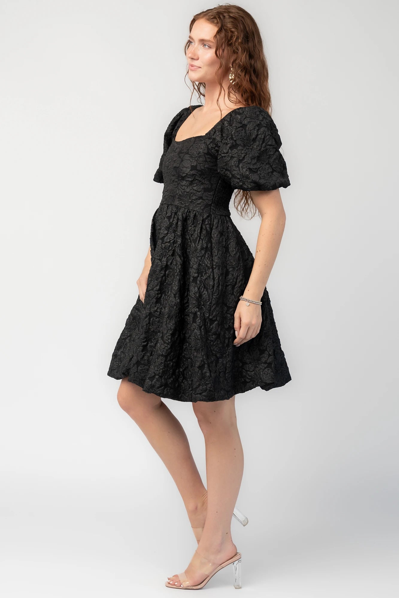 Enchanted Jacquard Dress | Black