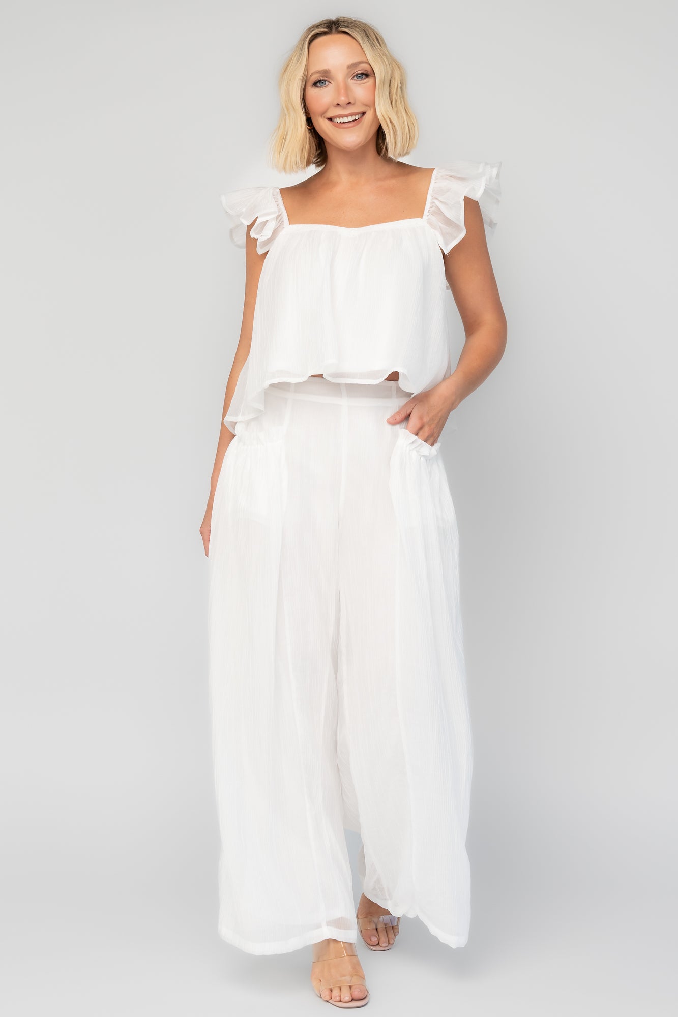 Bettie Shirt + Pants Set | Off White
