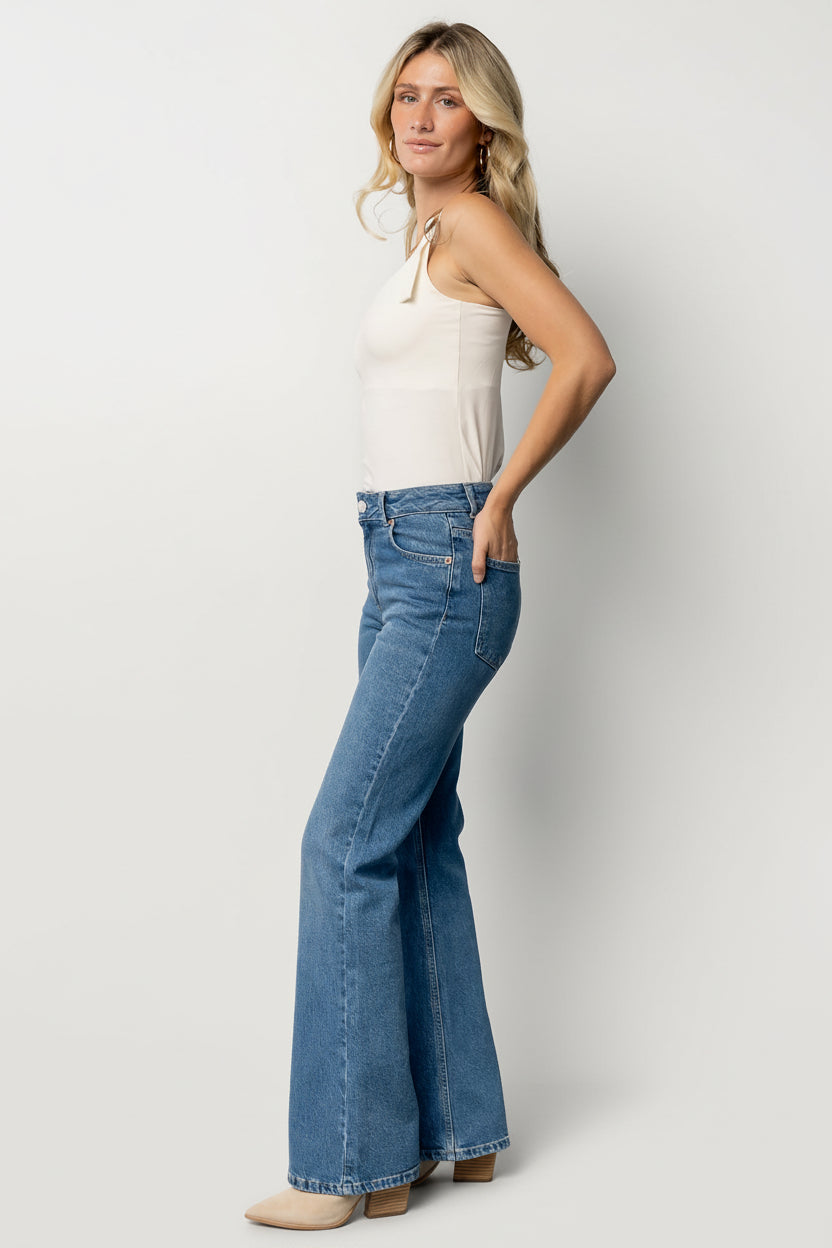 Michel High Rise Bootcut Jeans | Mid Wash